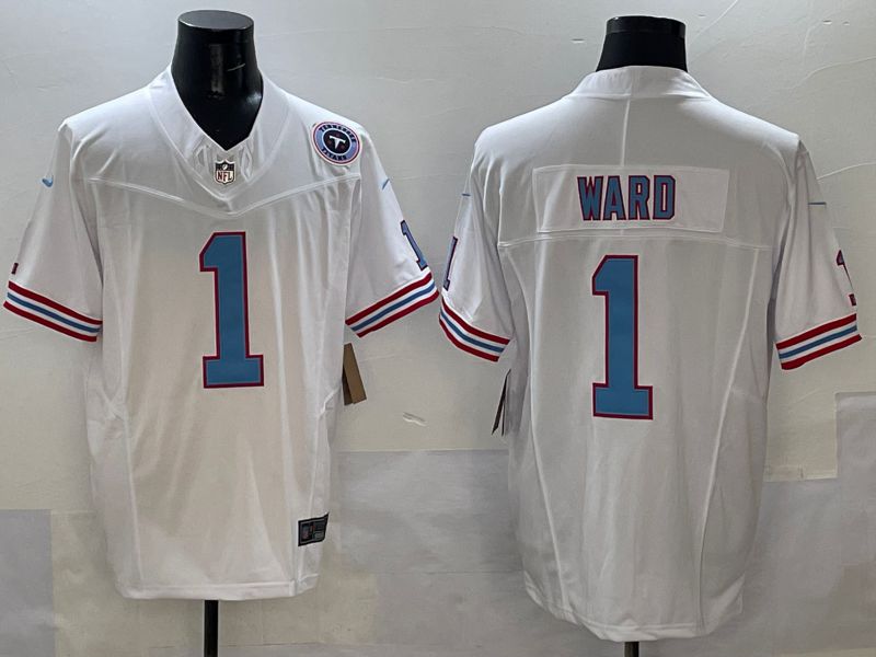 Men Tennessee Titans 1 Ward White Three generations 2025 Nike Limited NFL Jersey style 3